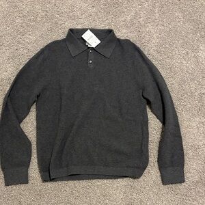 Crewcuts Charcoal Long Sleeve Polo size Large 10-11